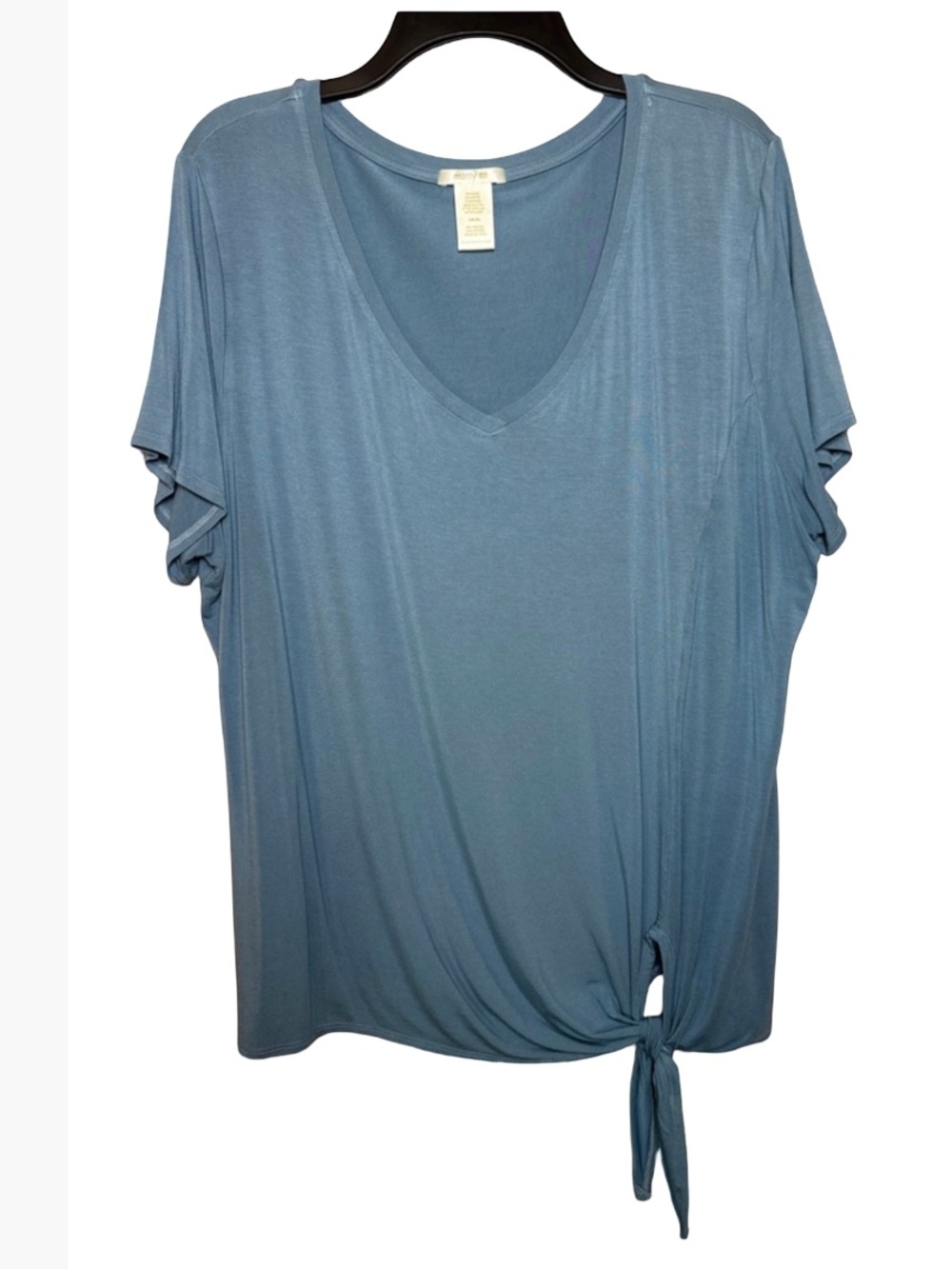 Matty M Side Tie Short Sleeve Blue Tunic Ladies XXL